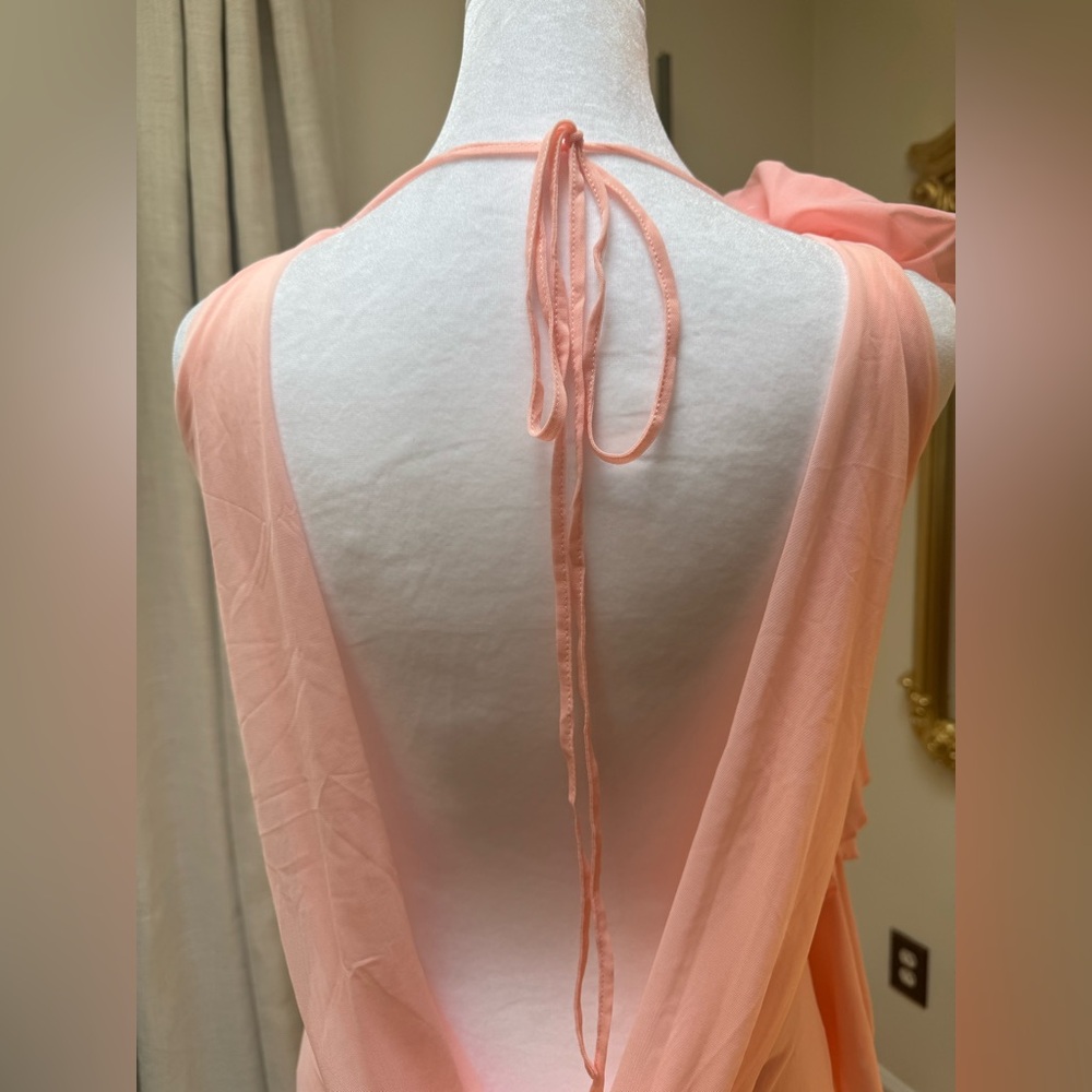 NWT House of CB Charla Soft Apricot Ruffle Mini Dress Size MEDIUM - Picture 8 of 8